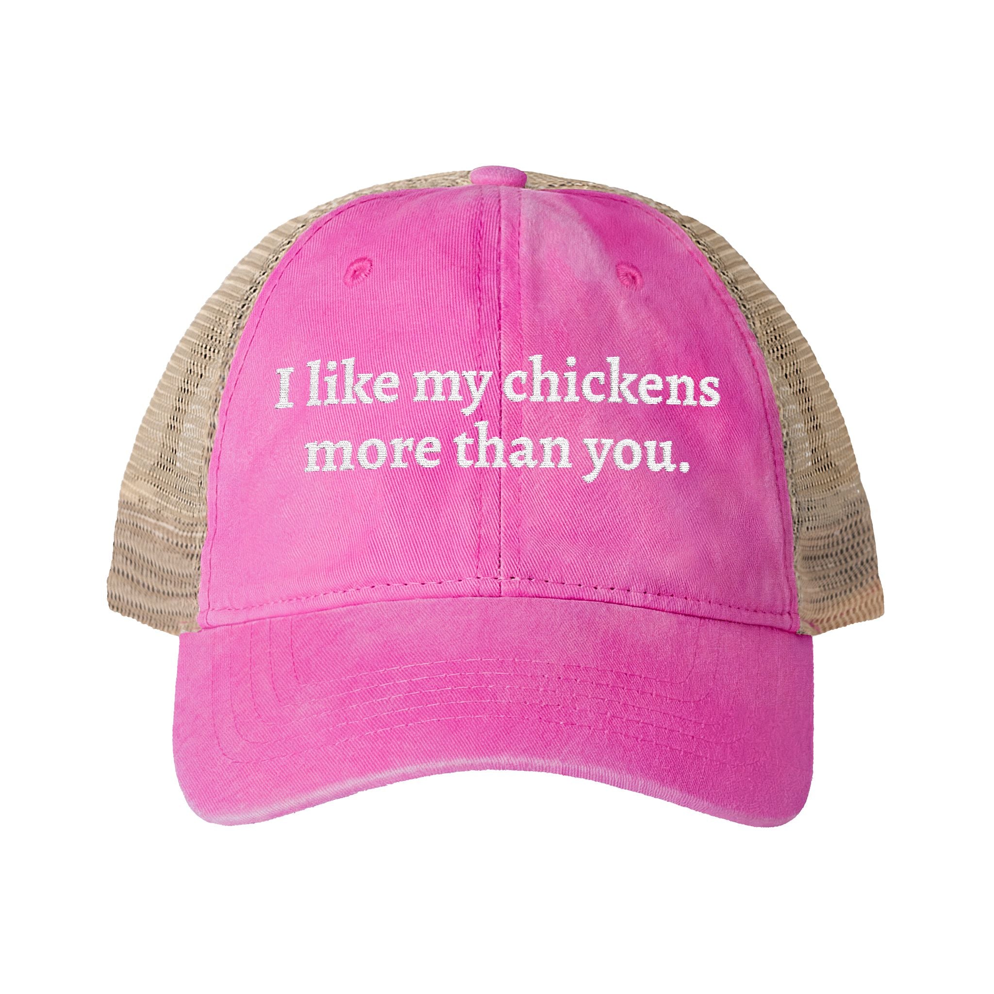 Like Chickens More Washed Mesh-Back Cap