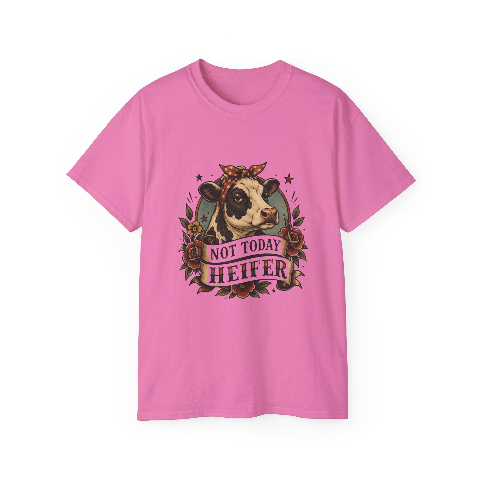 Tattoo-Inspired Cow Tee — Funny Cow Lover Shirt for Farmers & Homesteaders