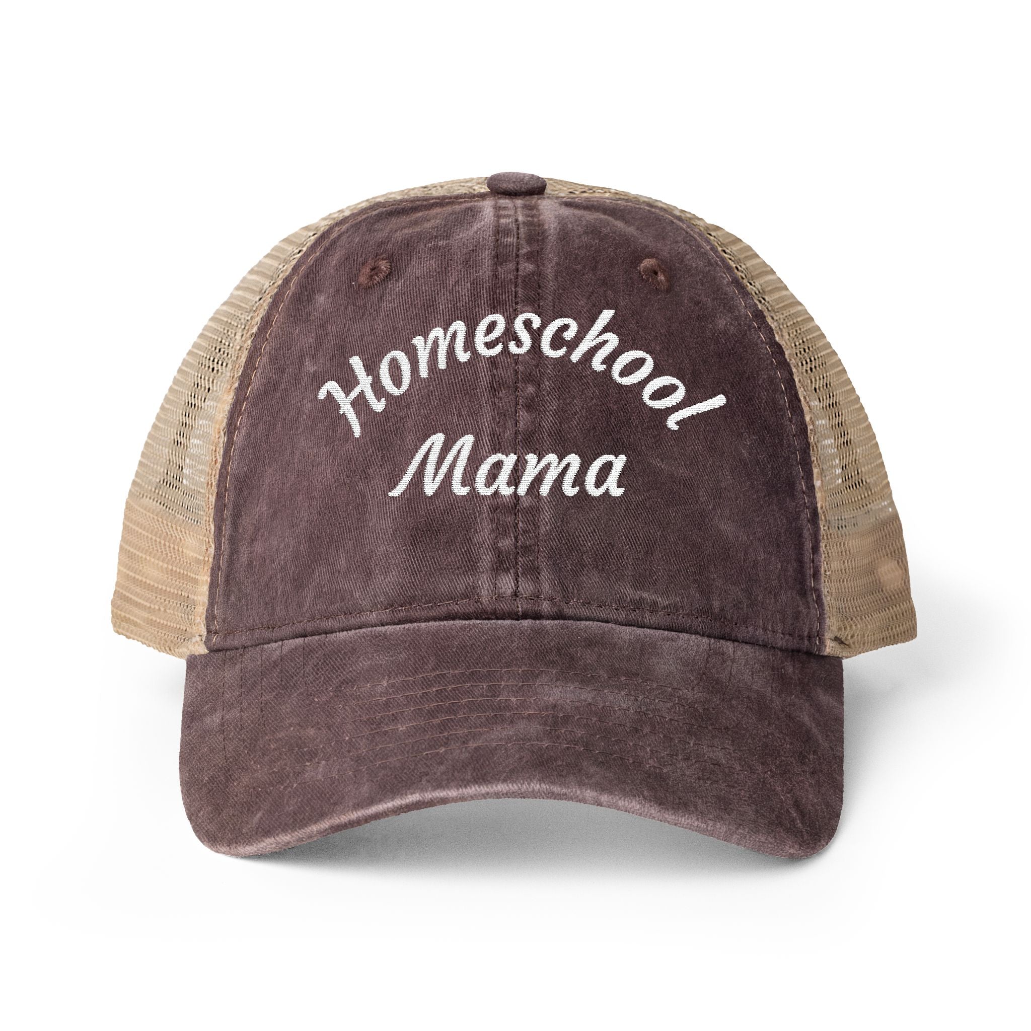 Homeschool Mama Washed Mesh-Back Cap