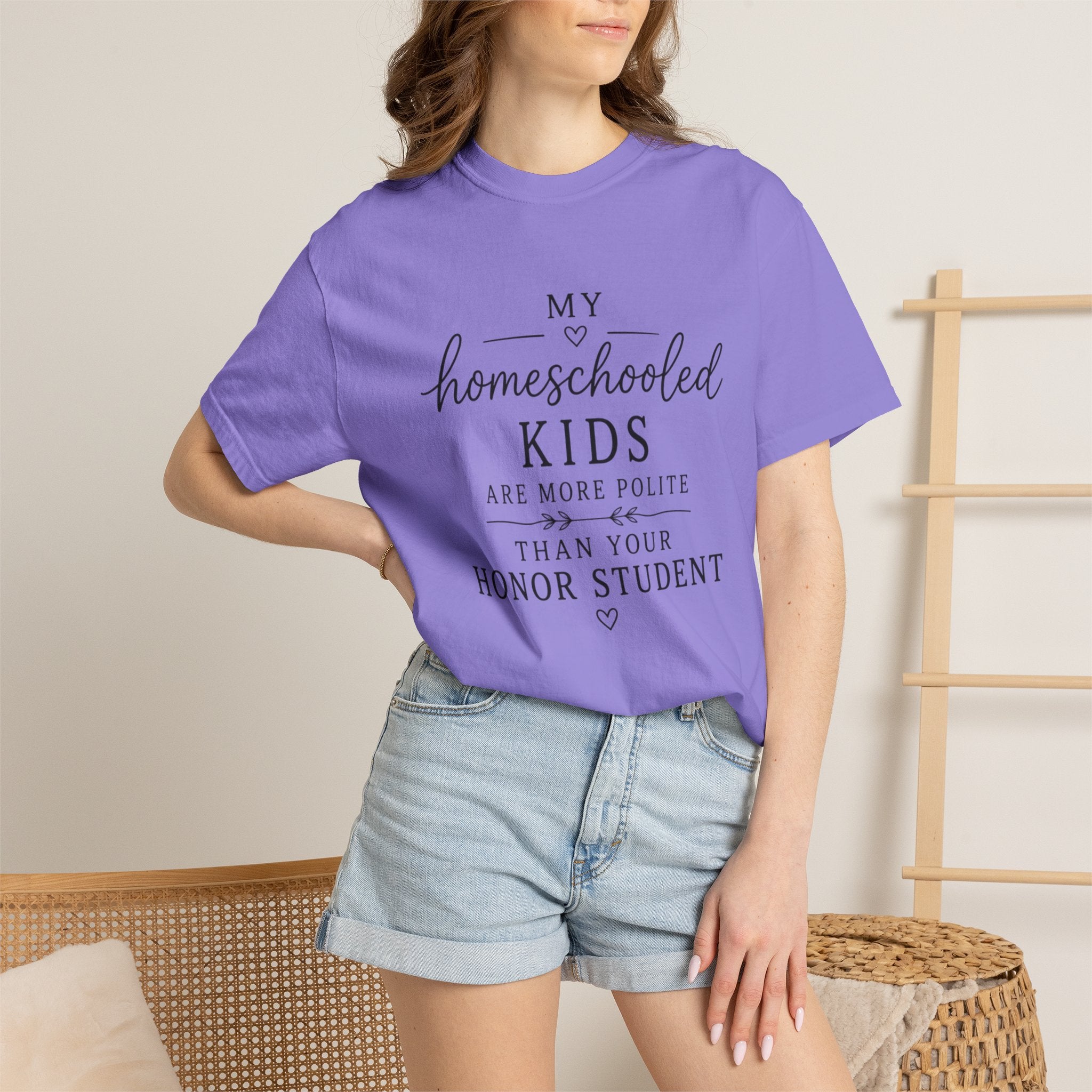 Snarky Homeschool vs Public School T-Shirt — 'Polite Homeschool Kids' Comment Tee