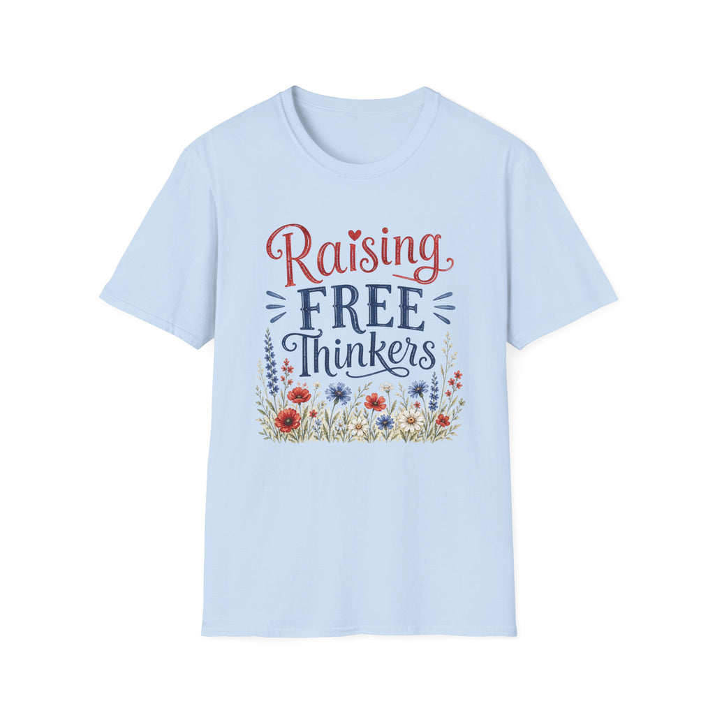 Homeschool Patriot Tee — Raise Free-Thinking Kids (Multiple Colors)