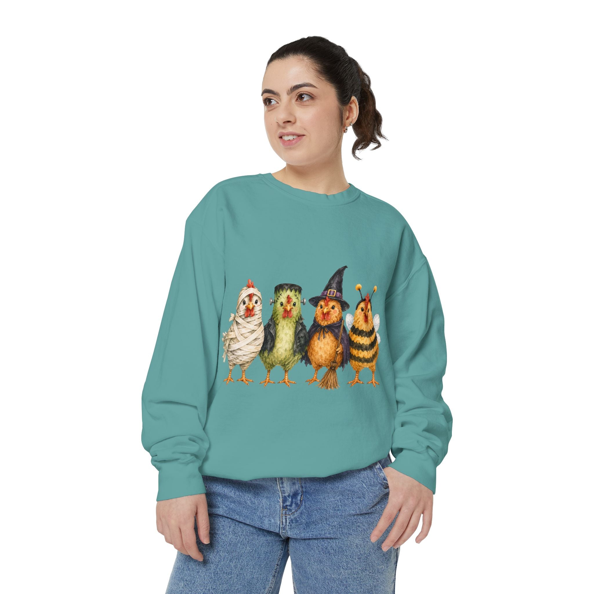 Halloween Chicken Unisex Garment-Dyed Sweatshirt