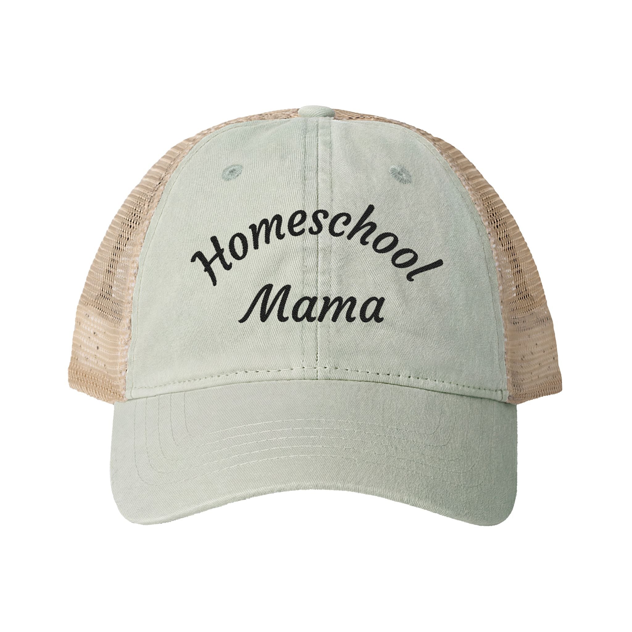 Homeschool Mama Washed Mesh-Back Cap