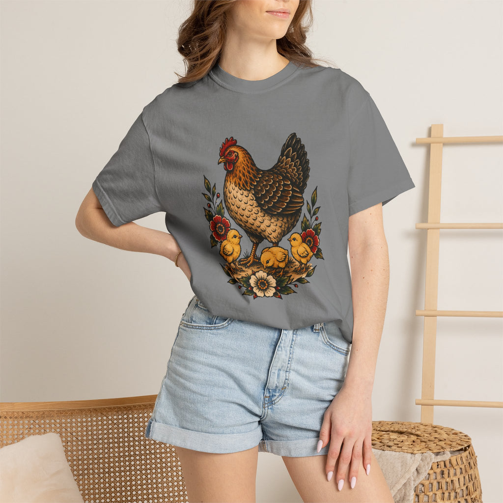 Tattoo-Inspired Chicken T-Shirt — Homesteader & Chicken Lover Tee