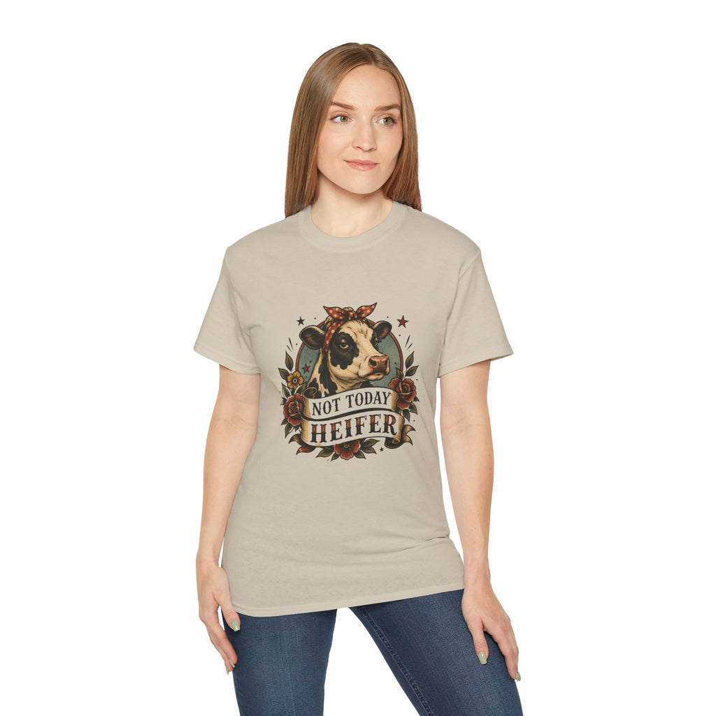 Tattoo-Inspired Cow Tee — Funny Cow Lover Shirt for Farmers & Homesteaders