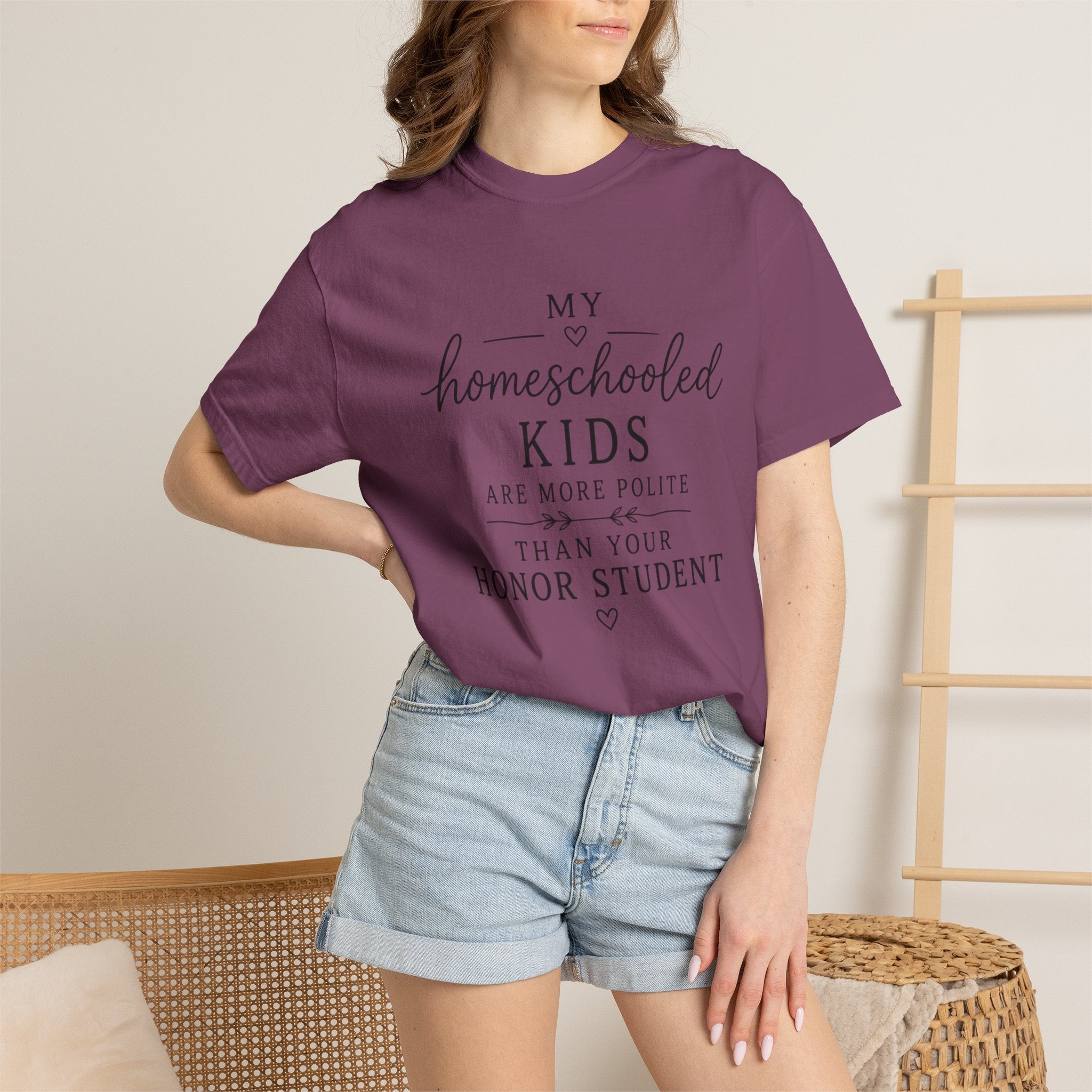 Snarky Homeschool vs Public School T-Shirt — 'Polite Homeschool Kids' Comment Tee
