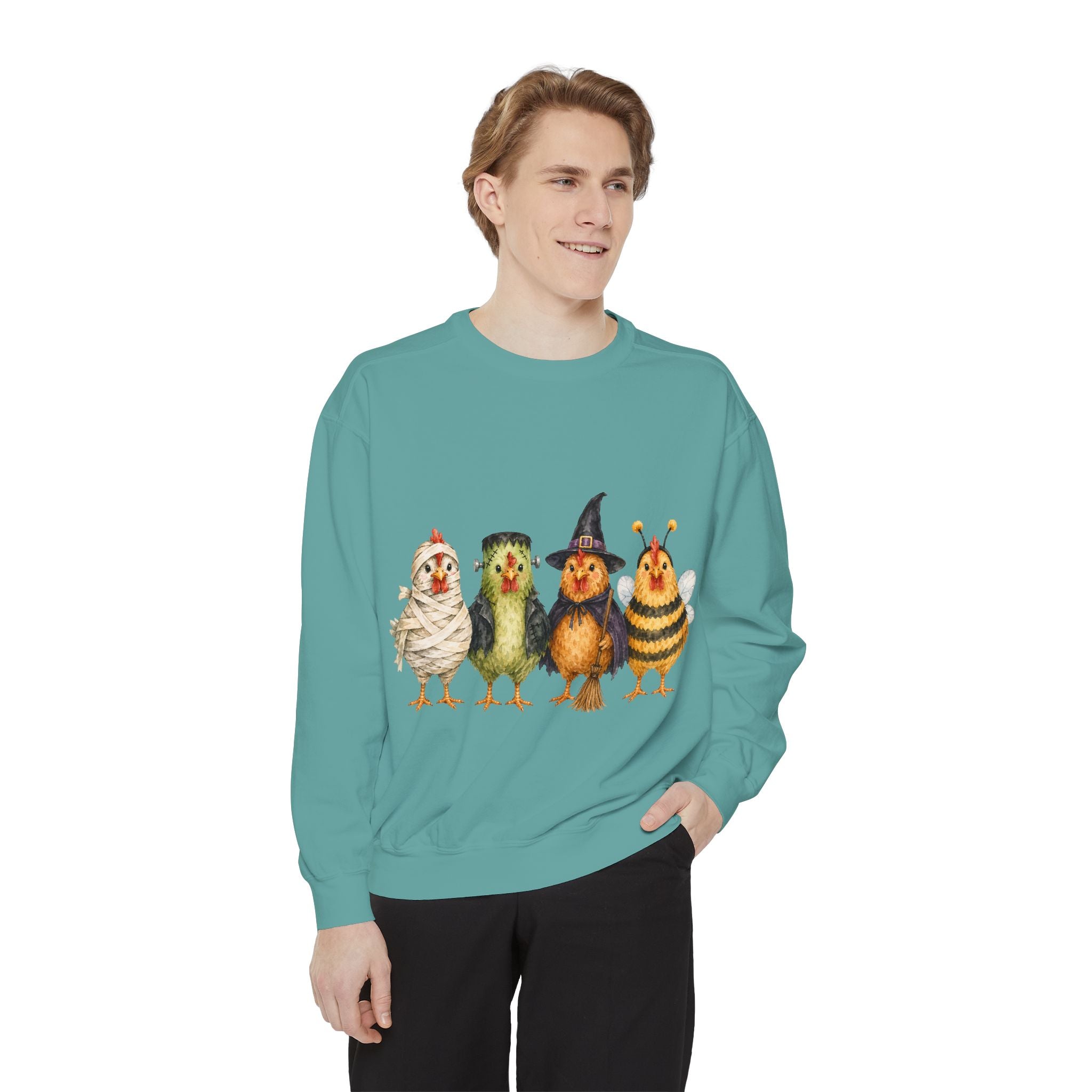 Halloween Chicken Unisex Garment-Dyed Sweatshirt