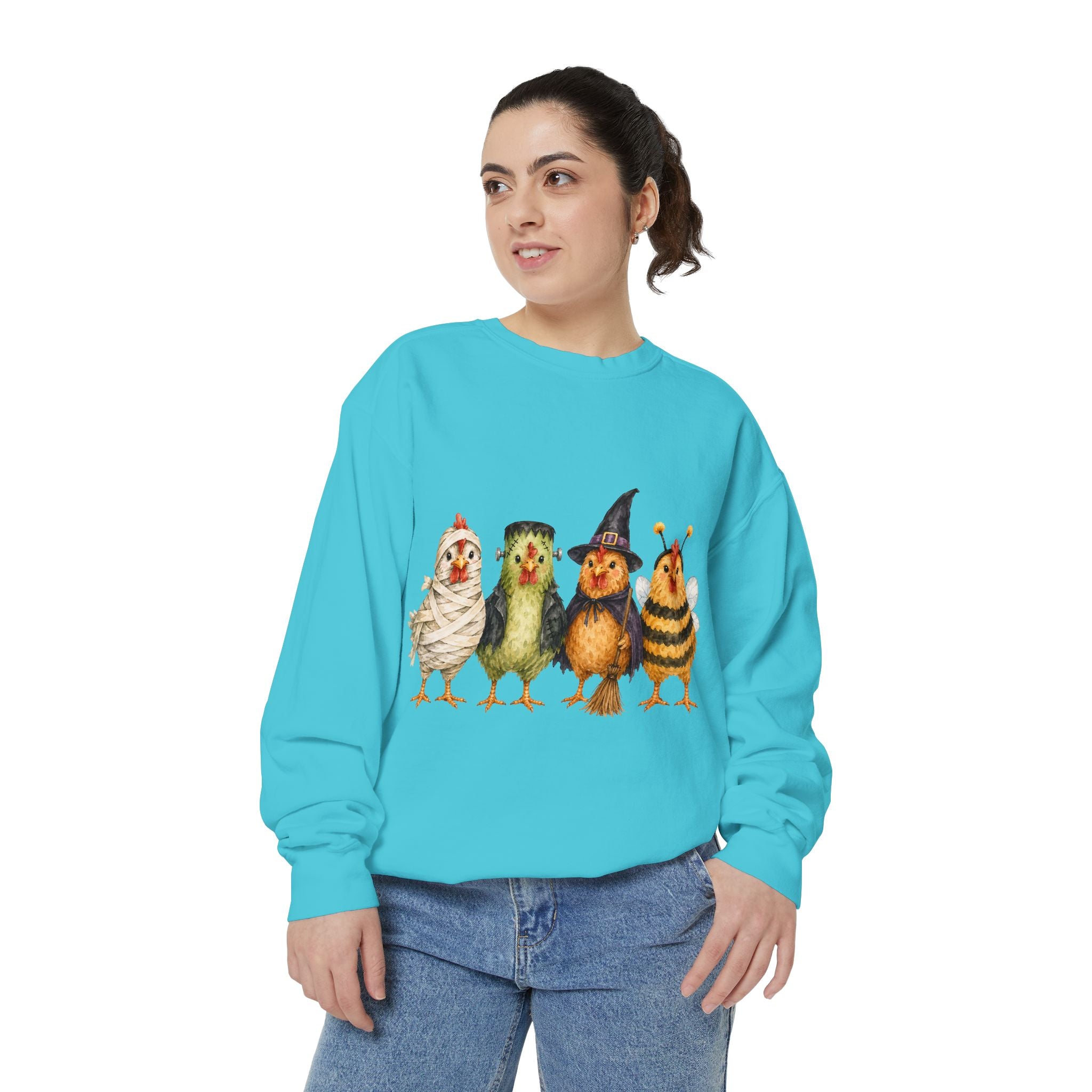 Halloween Chicken Unisex Garment-Dyed Sweatshirt