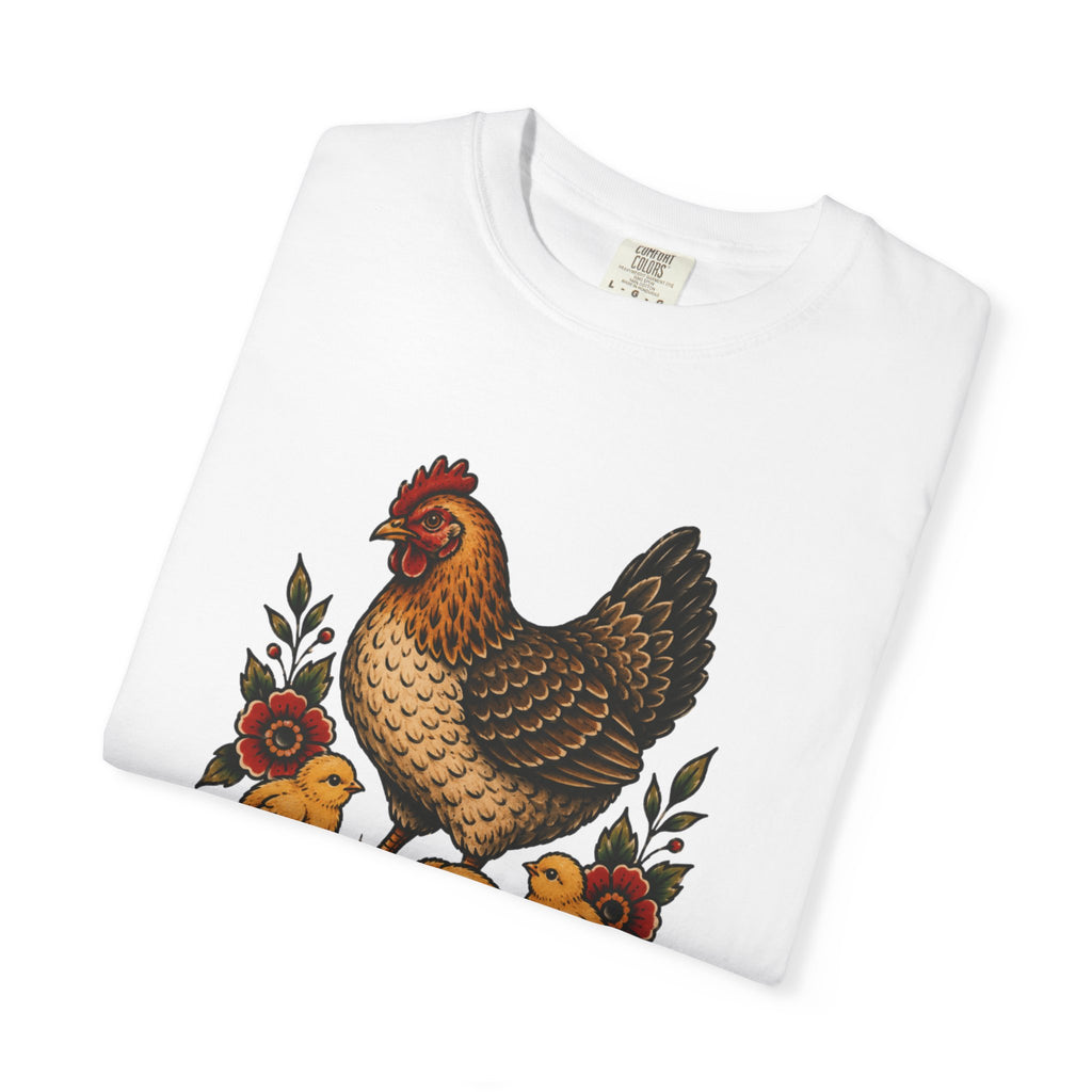 Tattoo-Inspired Chicken T-Shirt — Homesteader & Chicken Lover Tee