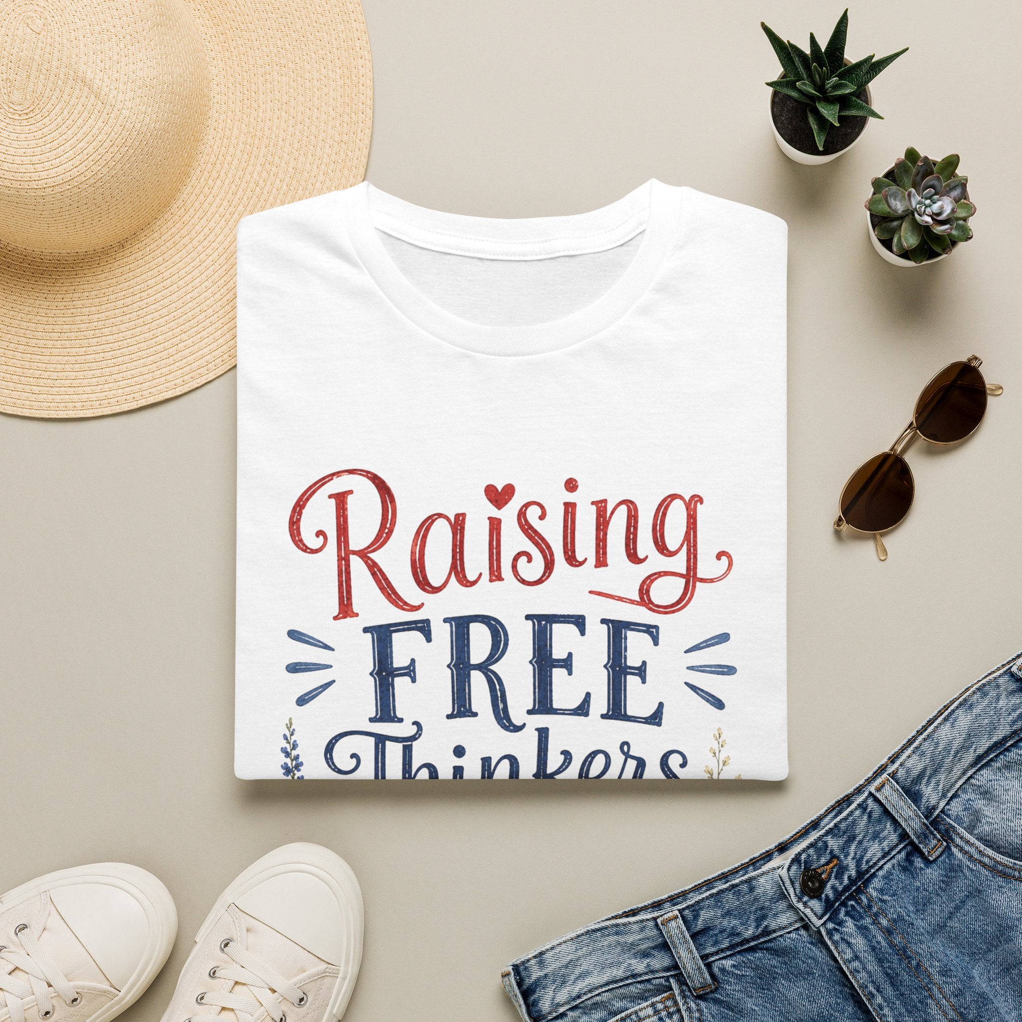 Homeschool Patriot Tee — Raise Free-Thinking Kids (Multiple Colors)
