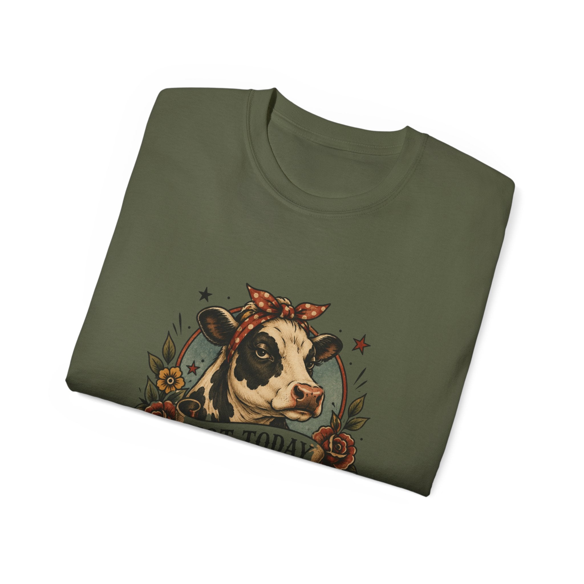 Tattoo-Inspired Cow Tee — Funny Cow Lover Shirt for Farmers & Homesteaders