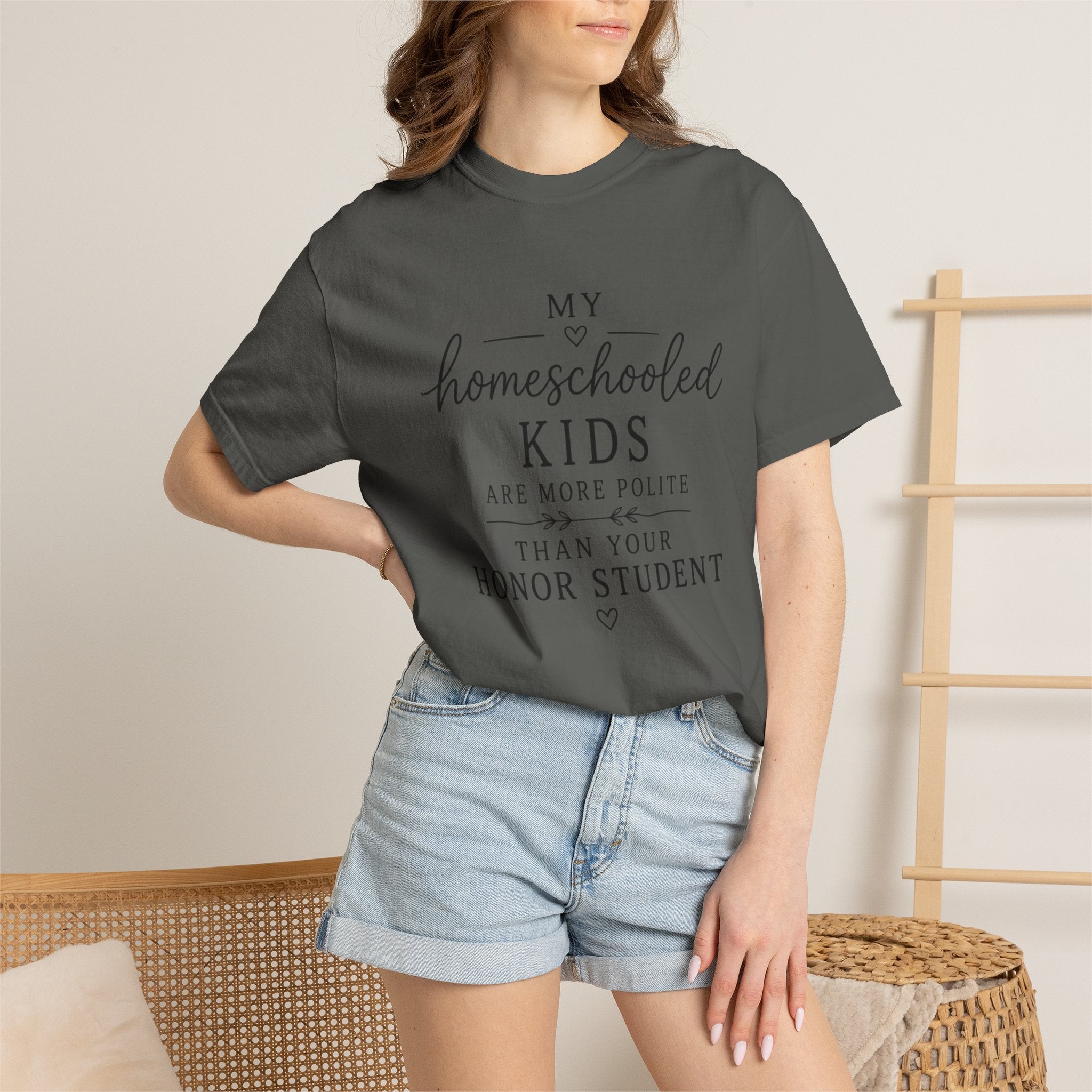 Snarky Homeschool vs Public School T-Shirt — 'Polite Homeschool Kids' Comment Tee