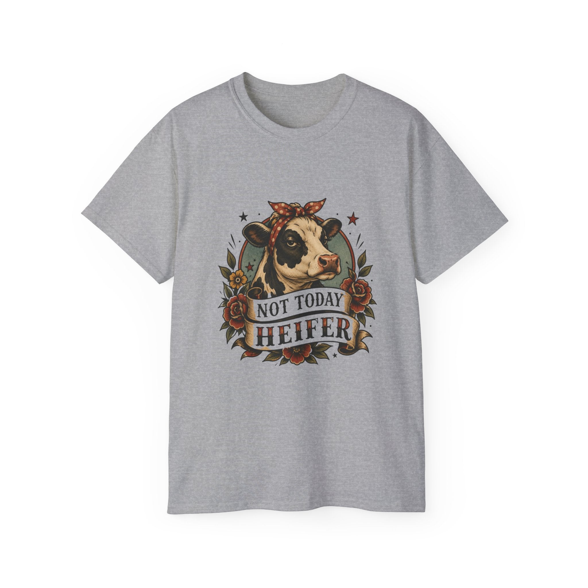 Tattoo-Inspired Cow Tee — Funny Cow Lover Shirt for Farmers & Homesteaders