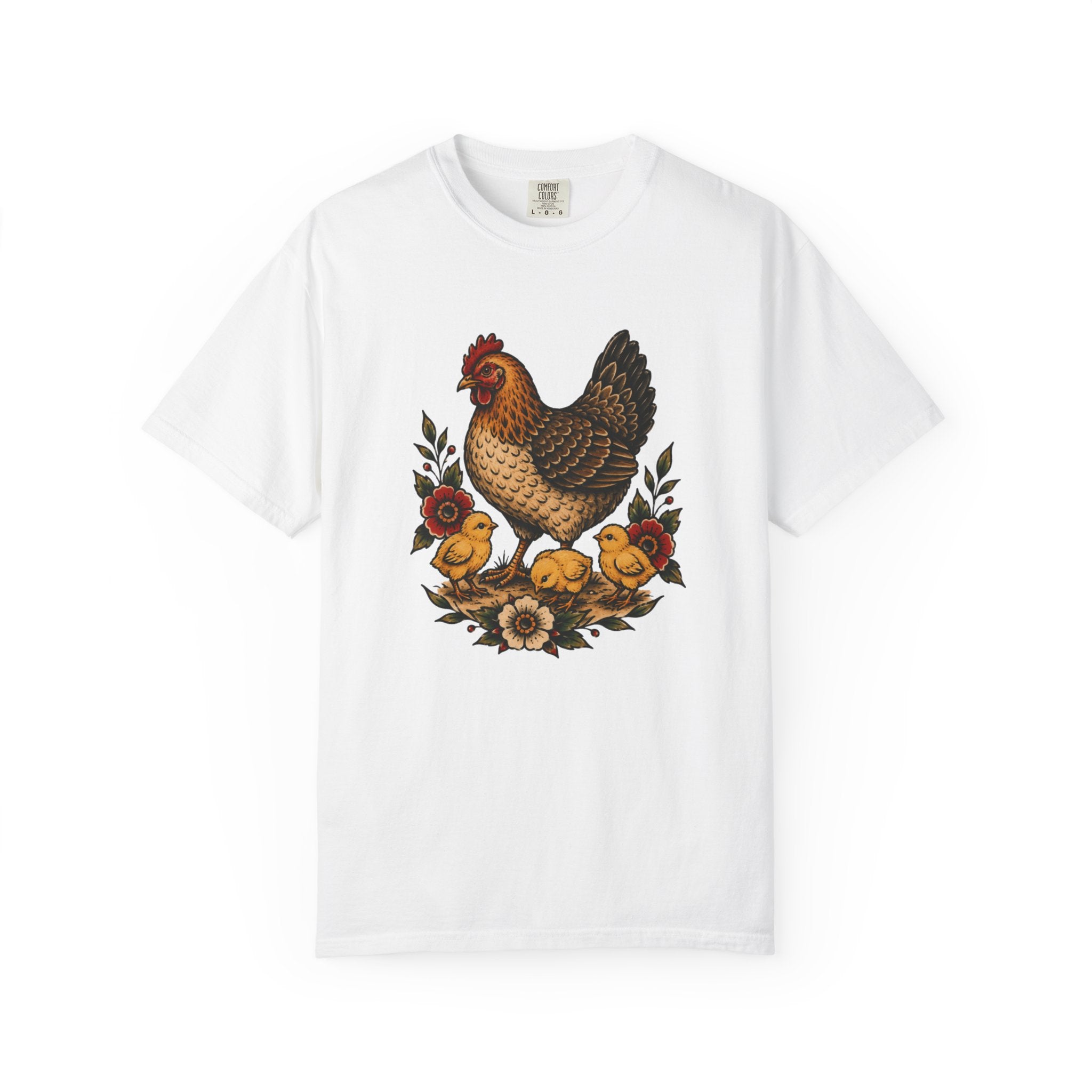 Tattoo-Inspired Chicken T-Shirt — Homesteader & Chicken Lover Tee
