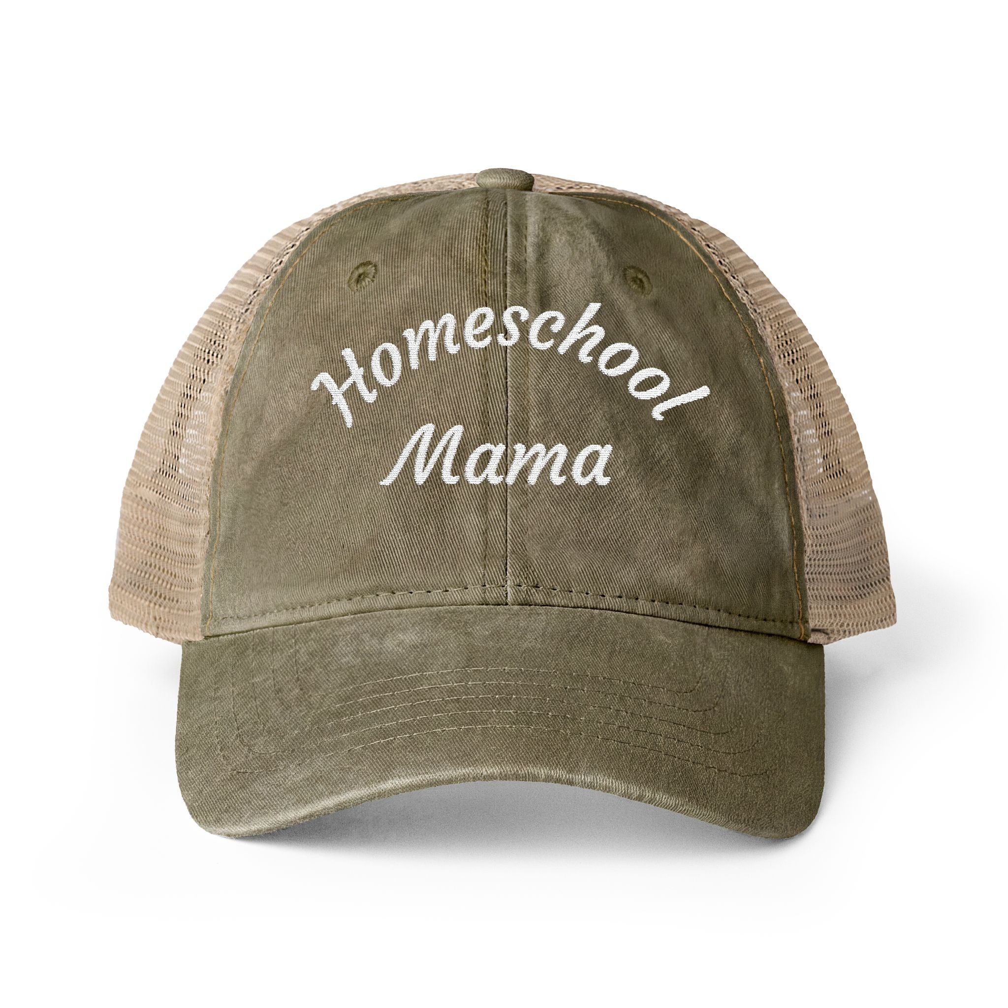 Homeschool Mama Washed Mesh-Back Cap