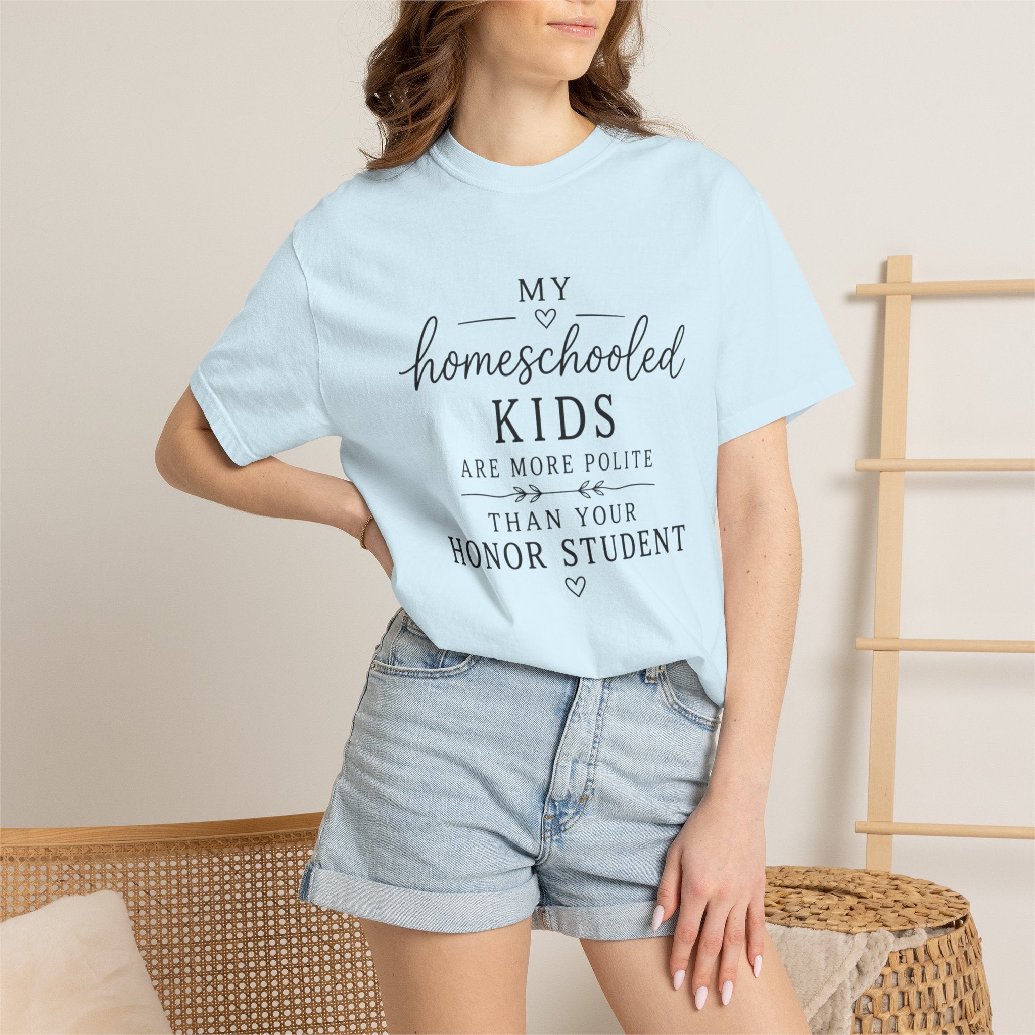 Snarky Homeschool vs Public School T-Shirt — 'Polite Homeschool Kids' Comment Tee