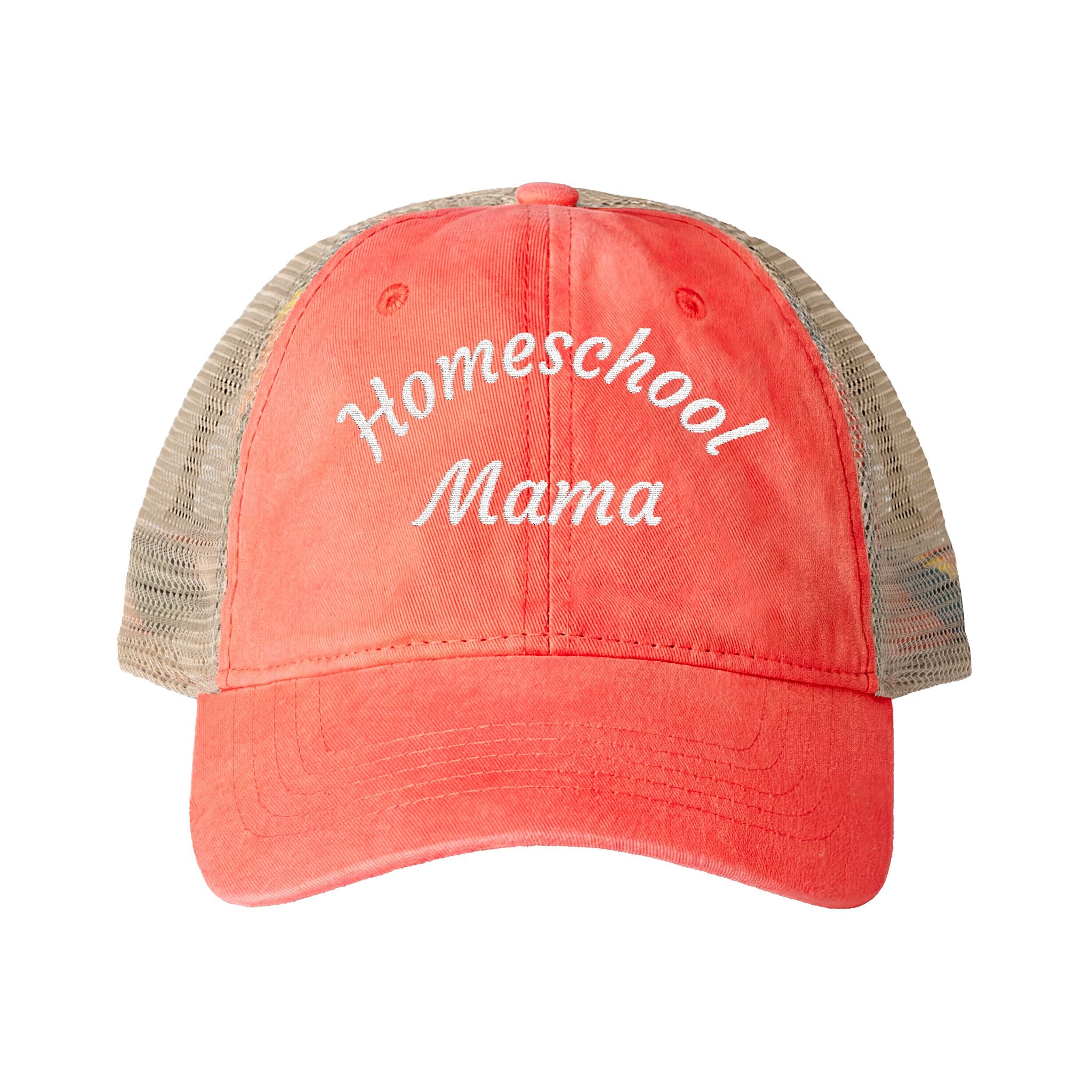 Homeschool Mama Washed Mesh-Back Cap