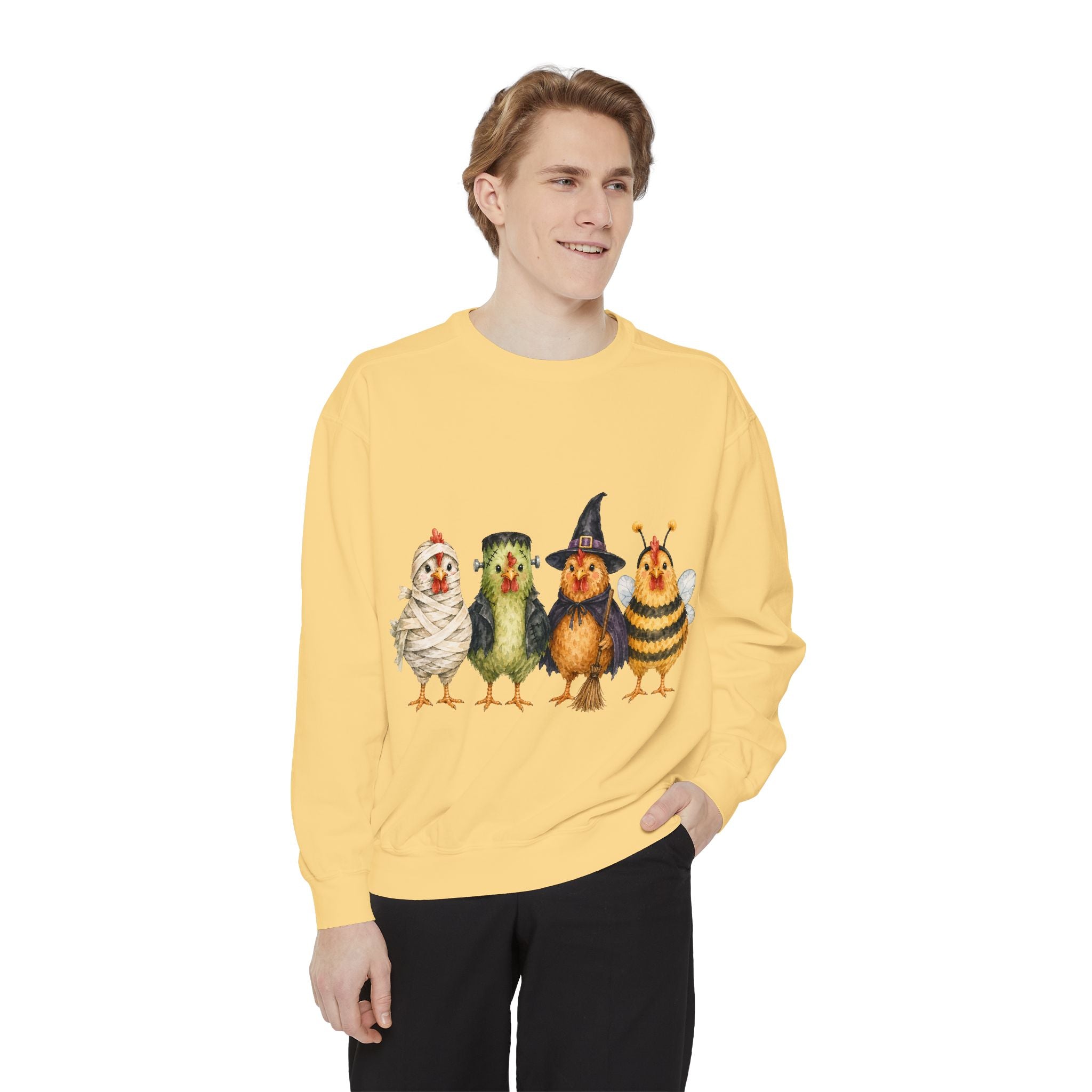 Halloween Chicken Unisex Garment-Dyed Sweatshirt