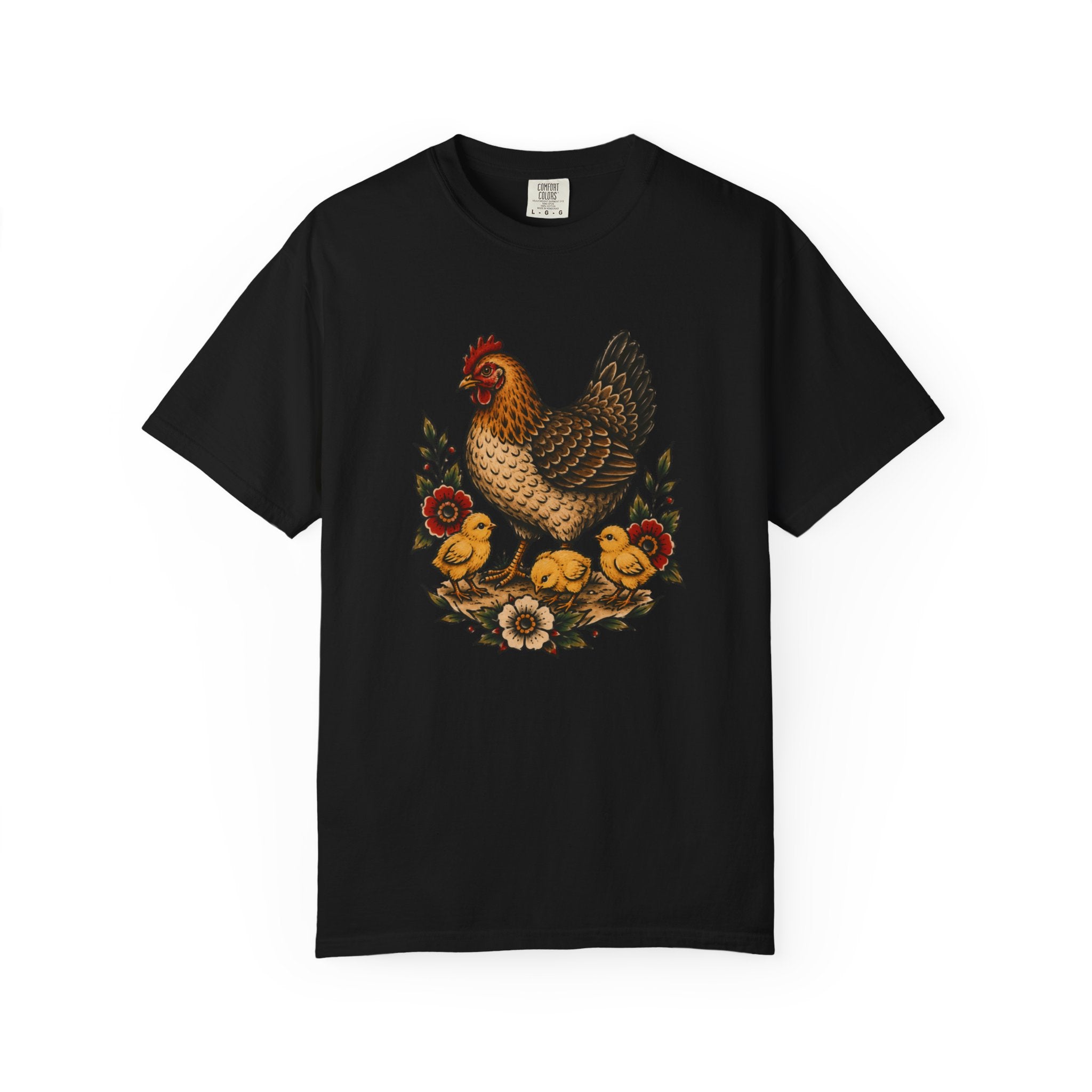 Tattoo-Inspired Chicken T-Shirt — Homesteader & Chicken Lover Tee