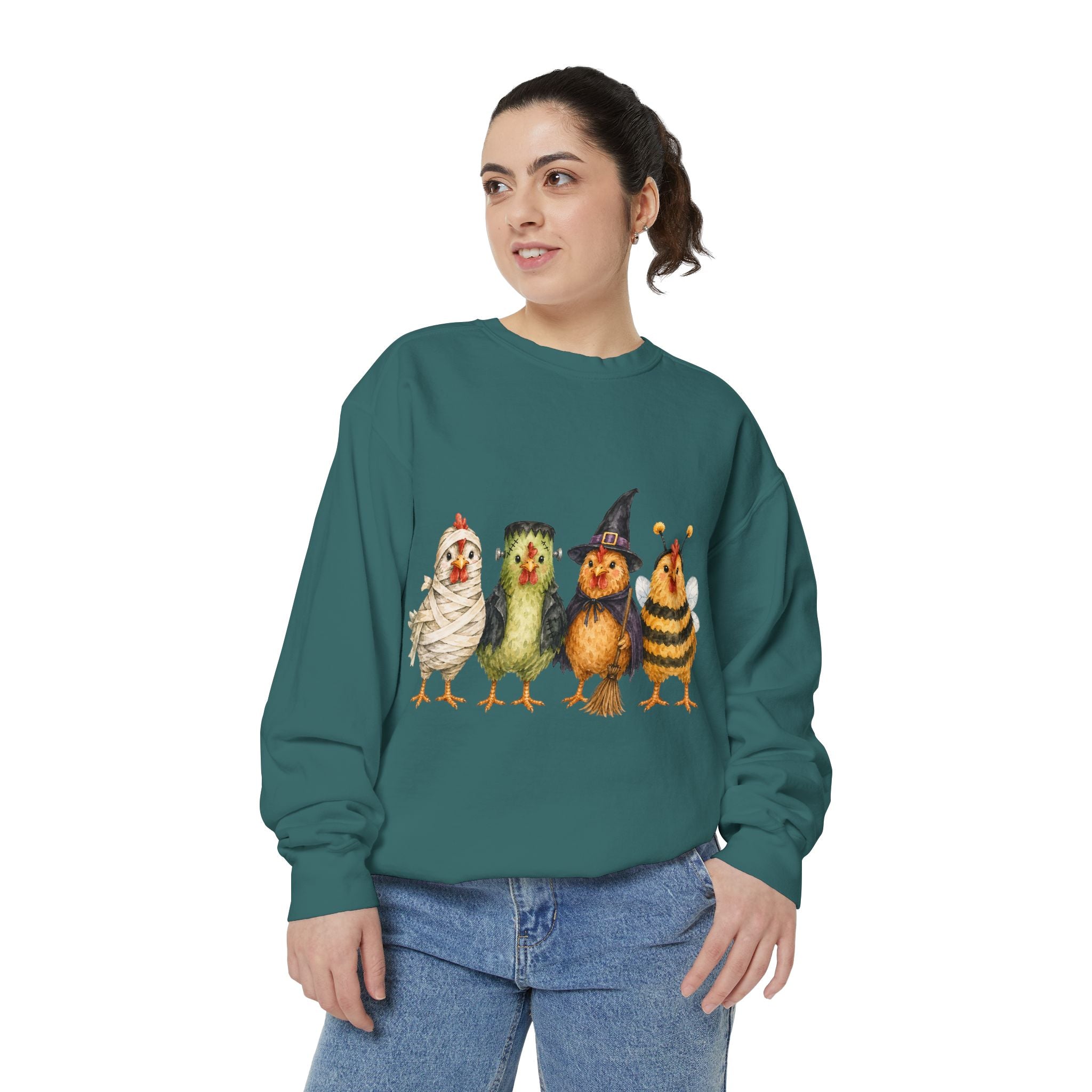 Halloween Chicken Unisex Garment-Dyed Sweatshirt
