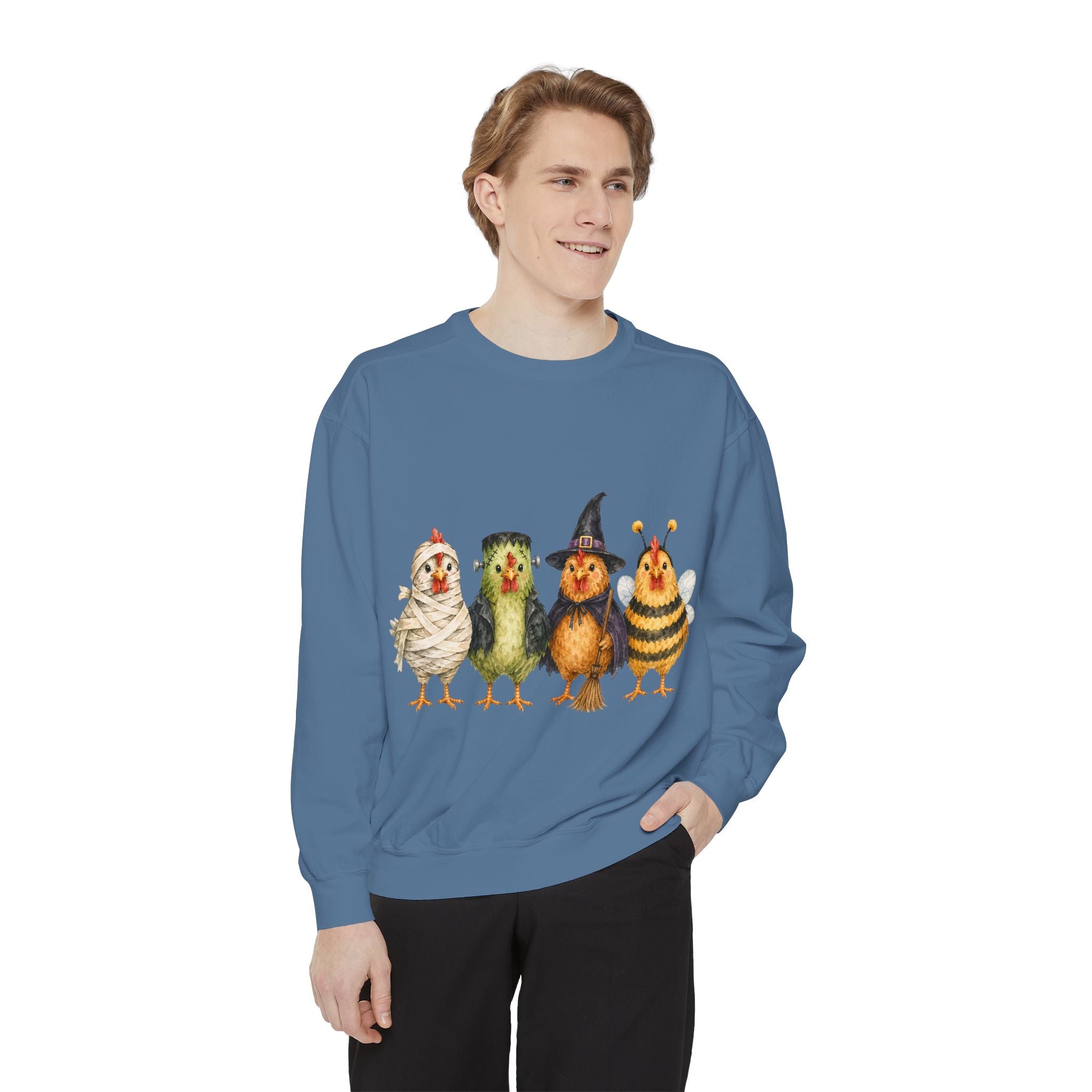 Halloween Chicken Unisex Garment-Dyed Sweatshirt