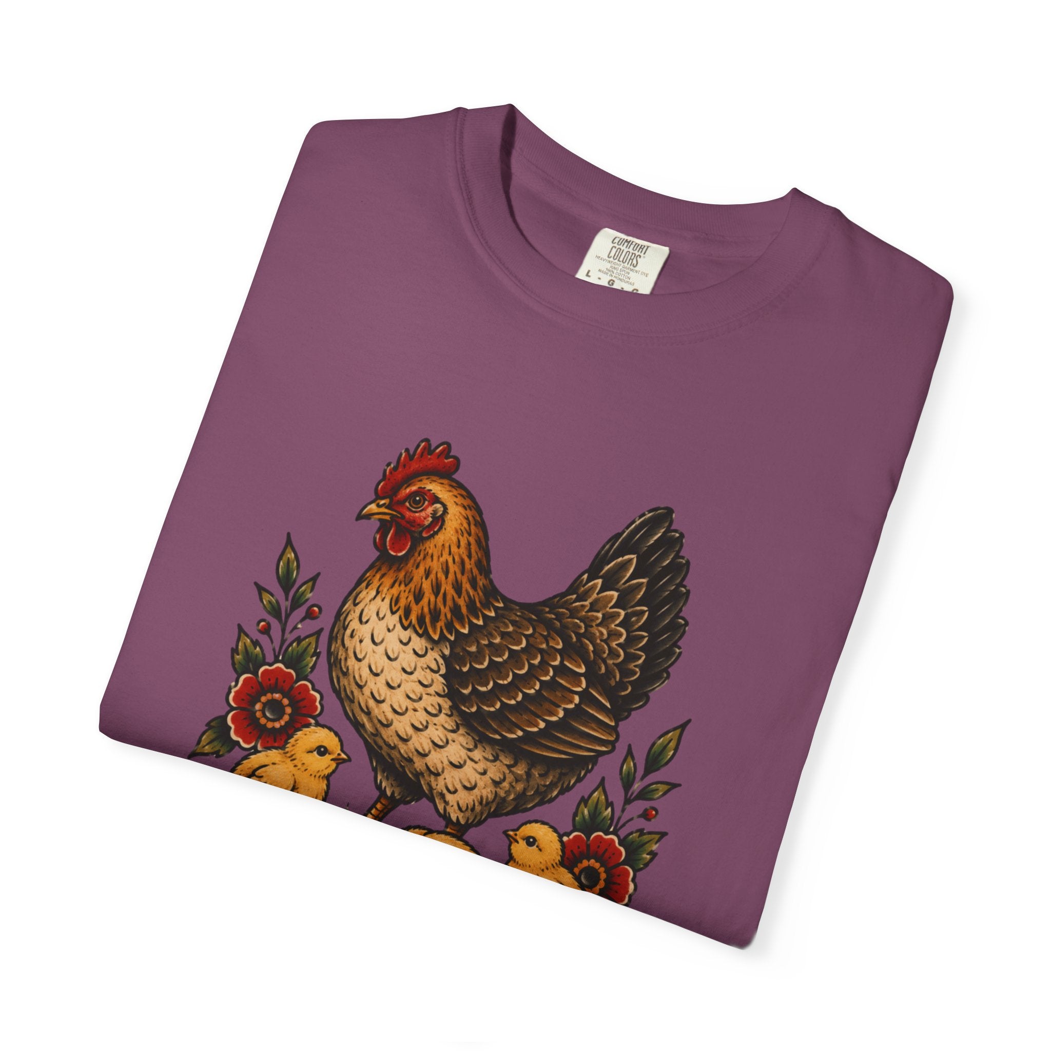 Tattoo-Inspired Chicken T-Shirt — Homesteader & Chicken Lover Tee