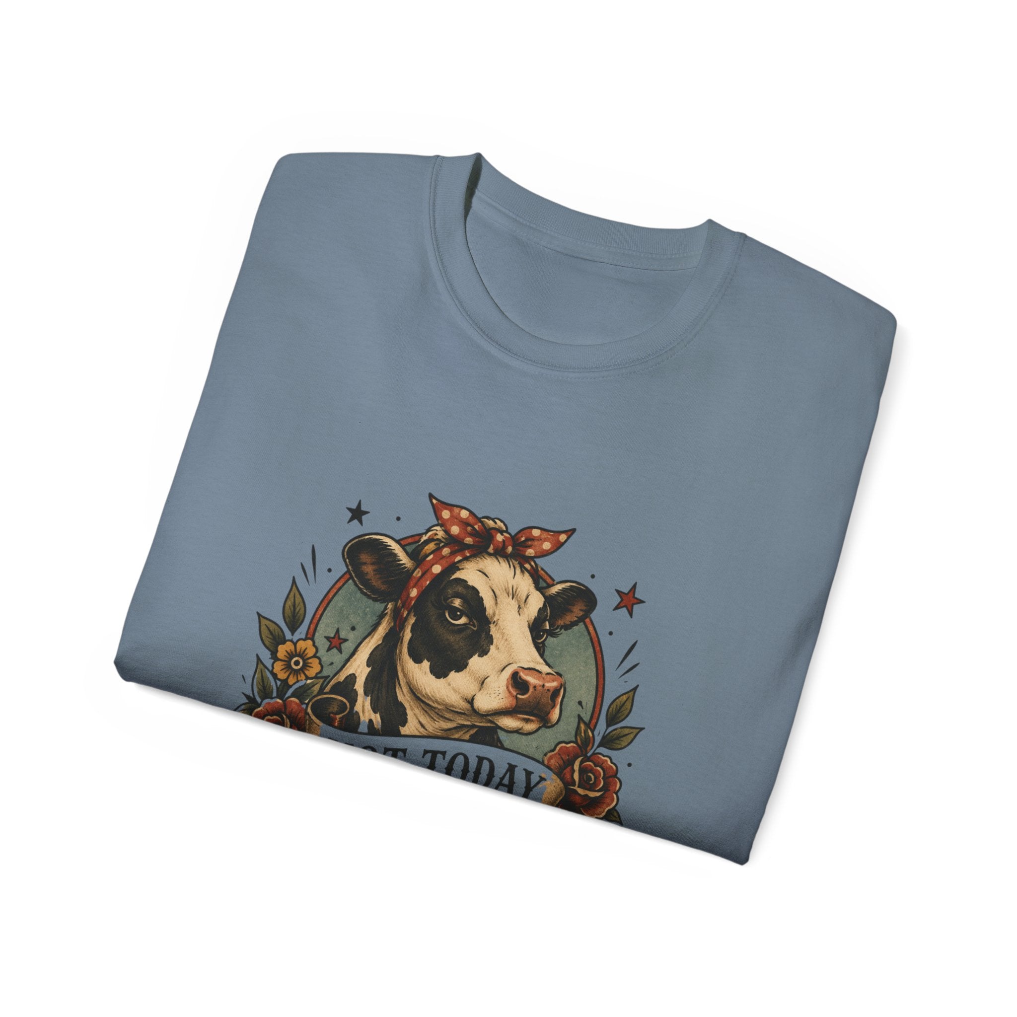 Tattoo-Inspired Cow Tee — Funny Cow Lover Shirt for Farmers & Homesteaders